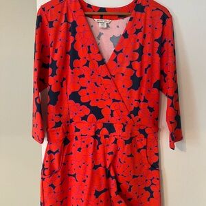 MAHI GOLD Riptide Red and Blue flower Romper